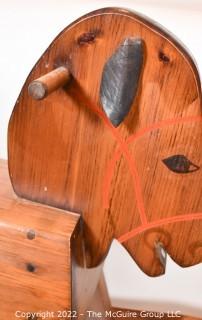 Large Handmade Classic Wooden Rocking Horse. 28" x 32".
