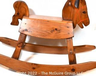 Large Handmade Classic Wooden Rocking Horse. 28" x 32".
