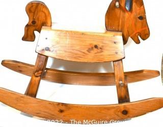 Large Handmade Classic Wooden Rocking Horse. 28" x 32".
