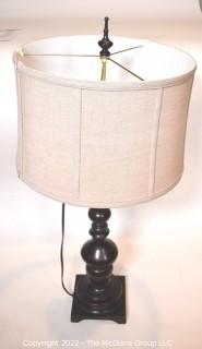 Black Metal Turned Spindle Table Lamp.