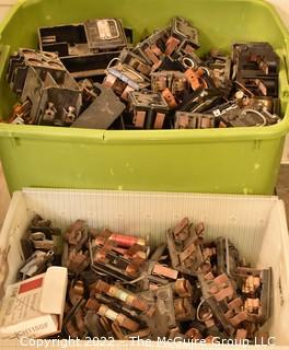 Large Collection of Fuses and Fuse Boxes.  Untested.  See all photos.  Encourage inspection, Tuesday, April 26, 2-4pm 