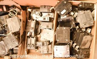 Multiple Boxes of Circuit Breakers. Untested. See all photos. Encourage inspection, Tuesday, April 26, 2-4pm