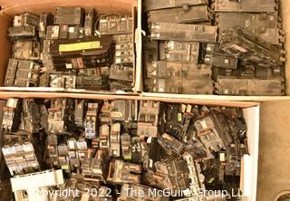 Multiple Boxes of Circuit Breakers. Untested. See all photos. Encourage inspection, Tuesday, April 26, 2-4pm