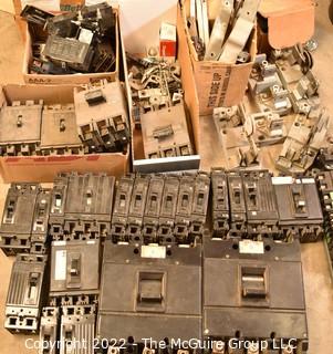 Multiple Boxes of Circuit Breakers. Untested. See all photos. Encourage inspection, Tuesday, April 26, 2-4pm