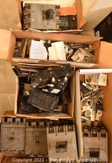 Multiple Boxes of Circuit Breakers. Untested. See all photos. Encourage inspection, Tuesday, April 26, 2-4pm