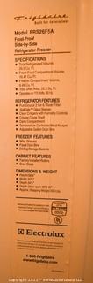 Frigidaire Model FRS265FA Frost Proof Side by Side Refrigerator/Freezer