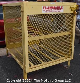 LP Lockable Tank Holder.  Buyer to unbolt from pavement. Measures 31 x 38 x 32"T