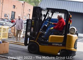 Caterpillar CAT Fork Lift.  Model: G020K  SN AT82C-90877
Hours: 5632 Weight: 7950 lbs.  Lift Capacity: 4000 lbs. Max Height Lift: 130"  Model: GC20K SN:  AT82C-00877 Late pickup - 3pm 