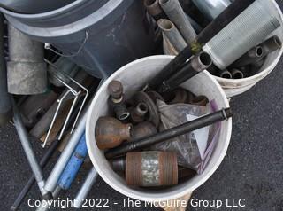 Collection of steel, including threaded pipe.  See all photos.  Encourage inspection, Tuesday, April 26, 2-4pm 