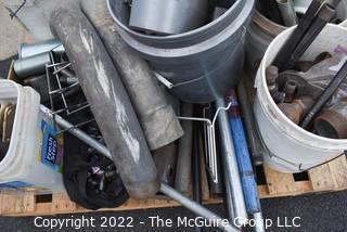 Collection of steel, including threaded pipe.  See all photos.  Encourage inspection, Tuesday, April 26, 2-4pm 