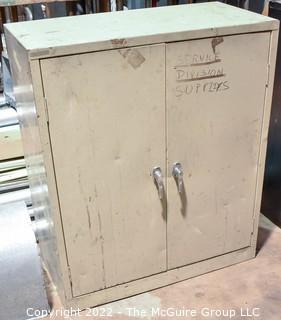 Metal 2 Door Cabinet. Measures 36 x 18 x 42"T