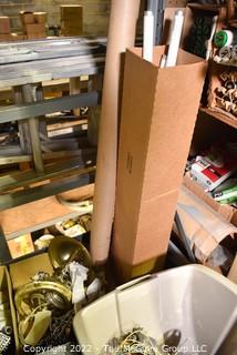 Multiple boxes containing lighting fixtures, parts and accessories.  Encourage inspection. 