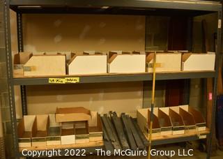 (1) 8'W Section of Lock In Steel Shelving; (4) 7' Uprights; (10) 8' Crossbeams; (14) 3' braces 