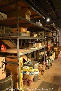 Lock-In Metal Warehouse Shelving: (14) 10' Uprights; (76) 8' Crossbeams; (45) 4' Braces Plus (4) 8' Uprights 