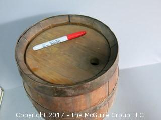 French Whisky Barrel and tap 14 1/2" tall