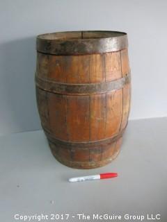 French Whisky Barrel and tap 14 1/2" tall