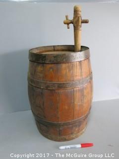 French Whisky Barrel and tap 14 1/2" tall