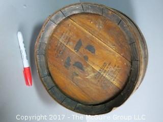 French Whisky Barrel and tap 14 1/2" tall