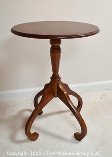 Bombay Company Wood Pedestal Side Table.  17"D x 23"T.