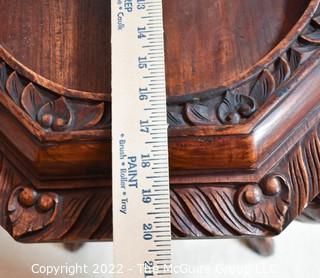 Asian Open Work Carved Rosewood/Hardwood ? Captured-top Console Table, Missing Marble Insert.  20"D x 24"T.