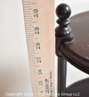 Wood Round 3-Tier Pie Shelf End Table or Plant Stand.  14"D x 30"T.