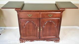 Broyhill Fold Out Buffet Server or Bar Cabinet. 35"T.  x  38"L folded.   59"L when folded out. 