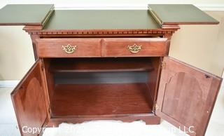 Broyhill Fold Out Buffet Server or Bar Cabinet. 35"T.  x  38"L folded.   59"L when folded out. 