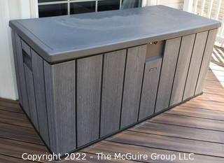 Lifetime Outdoor Deck Storage Box with Lid.  28"D x 29"T x 58"L