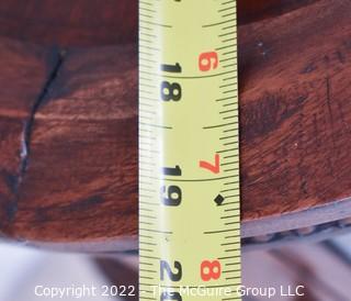 Mahogany Round Beveled Glass Vitrine or Liquor Cabinet with Tray Top Insert. 18" D x 30"T.