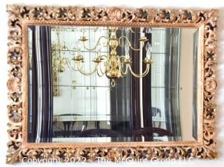 Baroque Florentine Openwork Gilt Plaster Wall Mirror.  30" x 43".