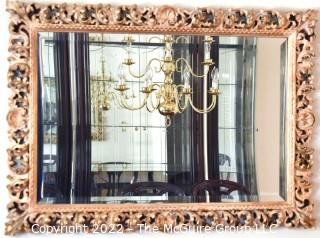 Baroque Florentine Openwork Gilt Plaster Wall Mirror.  30" x 43".