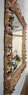 Baroque Florentine Openwork Gilt Plaster Wall Mirror.  30" x 43".