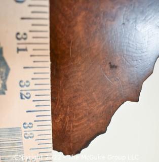 Live Edge Burlwood Slab Wall Clock.  Battery.  Measures 3"D x 21"W x 32"L.