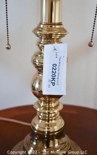 Brass Contemporary Table Lamp. 26" T.