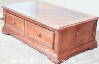 Hammary Coffee Table with Sliding Drawer.  18" x 49" x 30"