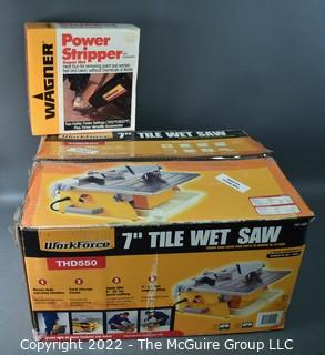 Tools: 7" Power Wet Saw and Wagner Power Stripper