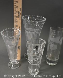 Four (4) Crystal Vases