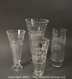 Four (4) Crystal Vases