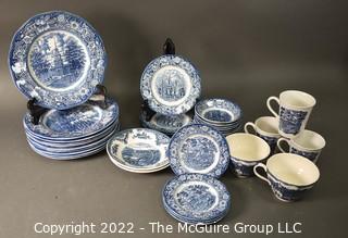 Collection of Blue and White Ironstone Transferware 