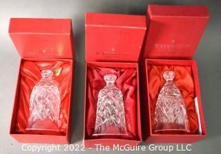 Three (3) Waterford Crystal Christmas Bells With Box - 1993, 1994 & 1996