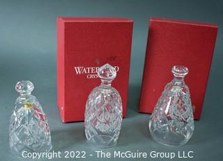 Three (3) Waterford Crystal Christmas Bells With Box - 1984, 1988 & 1989.