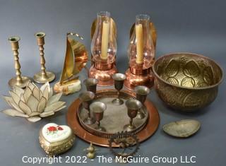 Group of Copper and Brass Decorative Items 