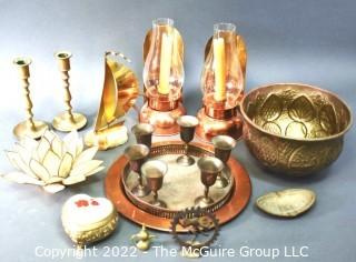 Group of Copper and Brass Decorative Items 