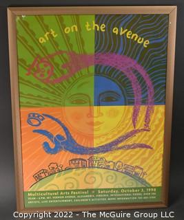 1998 Art on the Avenue Framed Poster, Mt. Vernon Avenue, Alexandria, VA. 18.5 x 24.5"