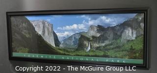 Framed Yosemite National Park.  Measures 14 x 38"