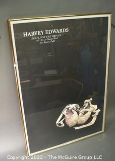 Framed Gallery Exhibition Poster. Harvey Edwards.  Measures 23 x 36"