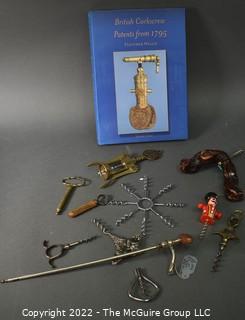 Antique Cork Screw Collection and Book: British Cork Screw Patents from 1795 by Fletcher Wallis