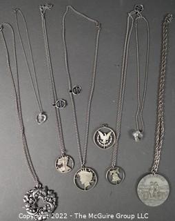 Silver Jewelry Including Cut Out Coin Pendants