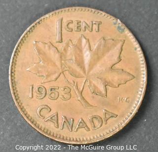 1953 Canadian Cent.  Consignor notes possible error coin.  You decide