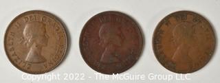 (3) 1954 Canadian Cents.  Consignor notes possible error coins.  You decide